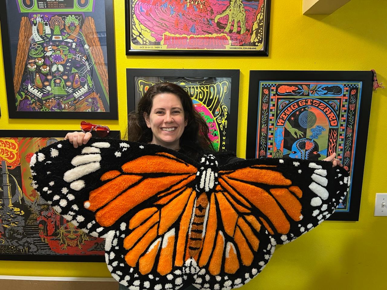 Jaynell, the maker behind Magenta Mountain Rugs